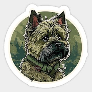 Cairn Terrier Camouflage Motif Sticker